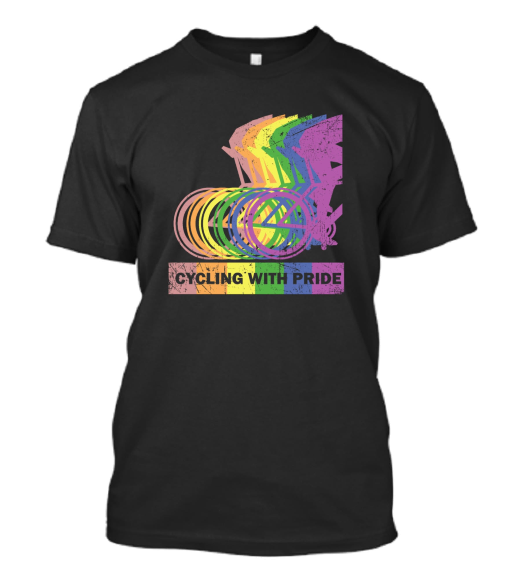 Cycling With Pride Christopher Street Rainbow Bicycle T-Shirt