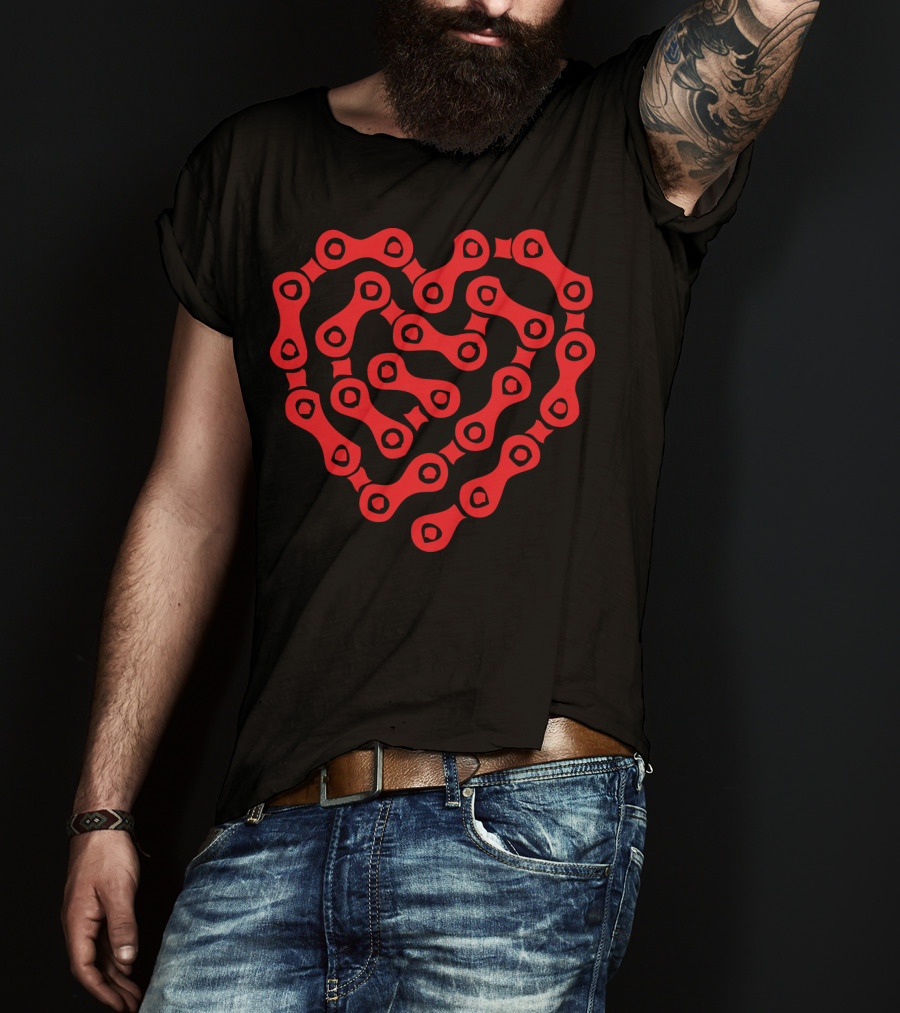 Hertzblut Heart-Shaped Red Bicycle Chain T-Shirt