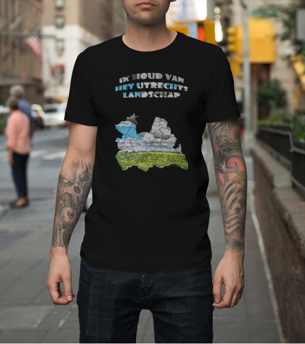 Shirt: Ik Houd Van Het Utrechts Landschap Aquarel Kaart Kunstwerk T-Shirt Ik Houd Van Het Utrechts Landschap Aquarel Kaart Kunstwerk T-Shirt