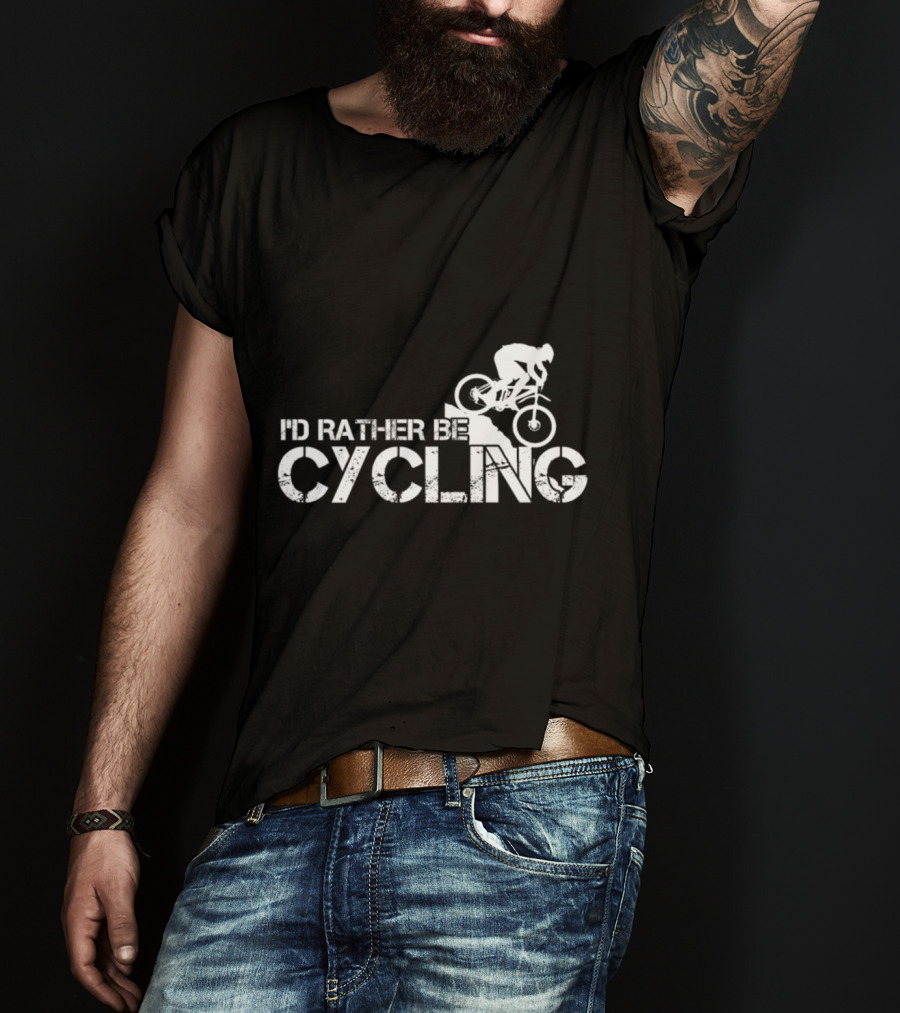 I'd Rather Be Cycling Stairs Downhill MTB Adventure T-Shirt
