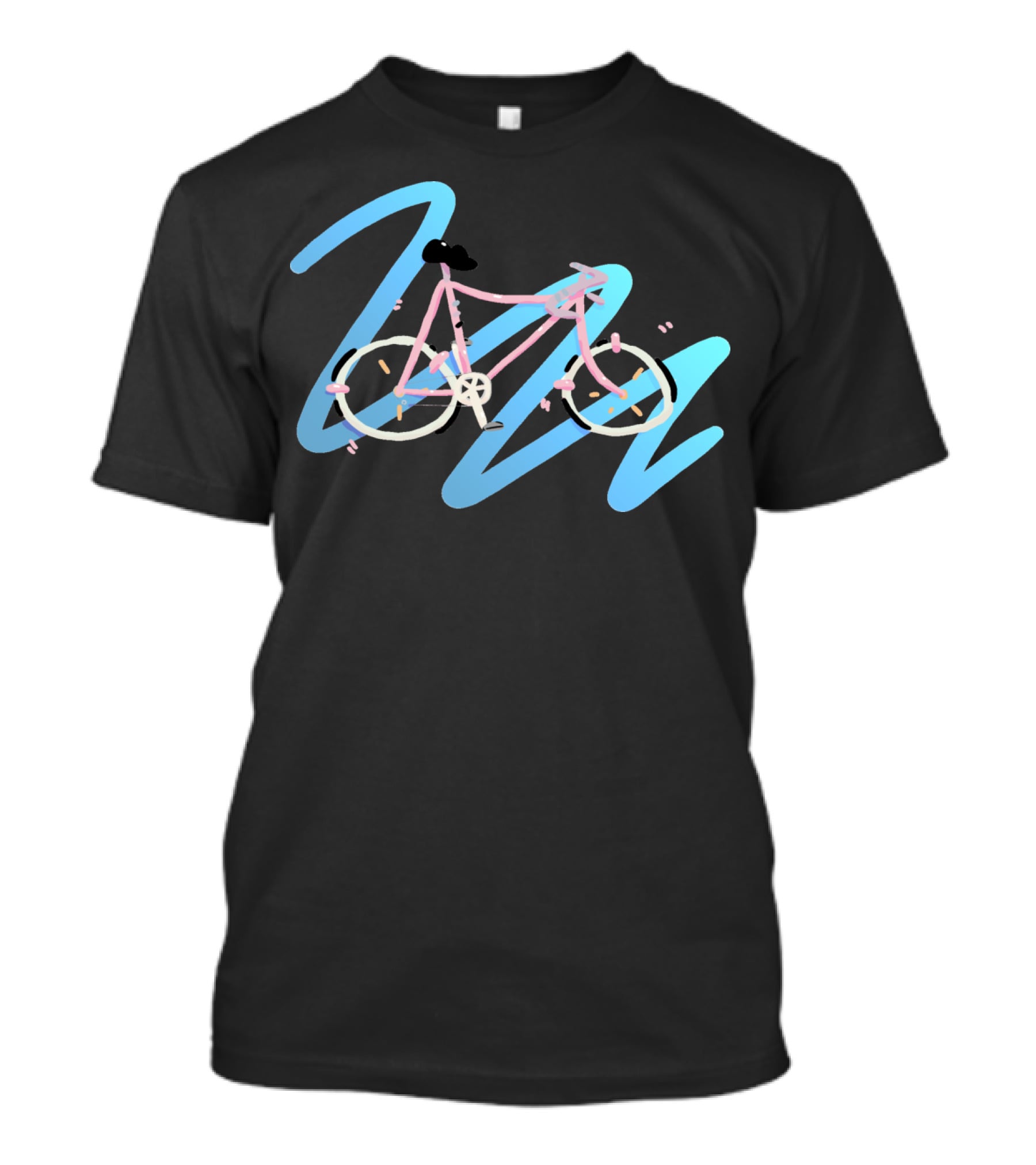 It's A Bike Pastel Bicycle With Abstract Blue Swirls T-Shirt