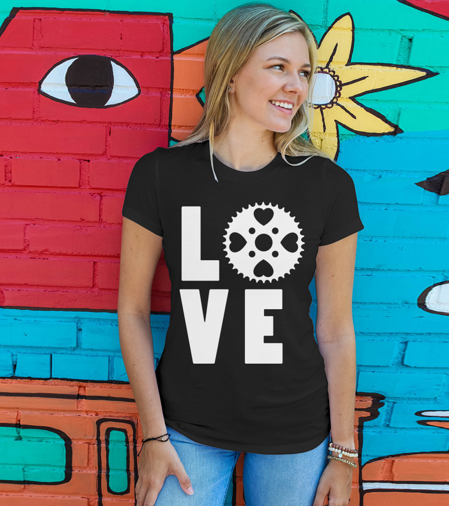 Love Cycling Gear Heart Sprocket T-Shirt