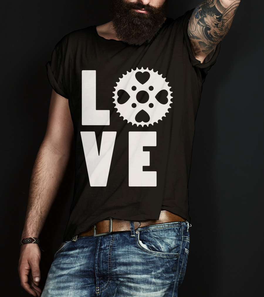 Love Cycling Gear Heart Sprocket T-Shirt