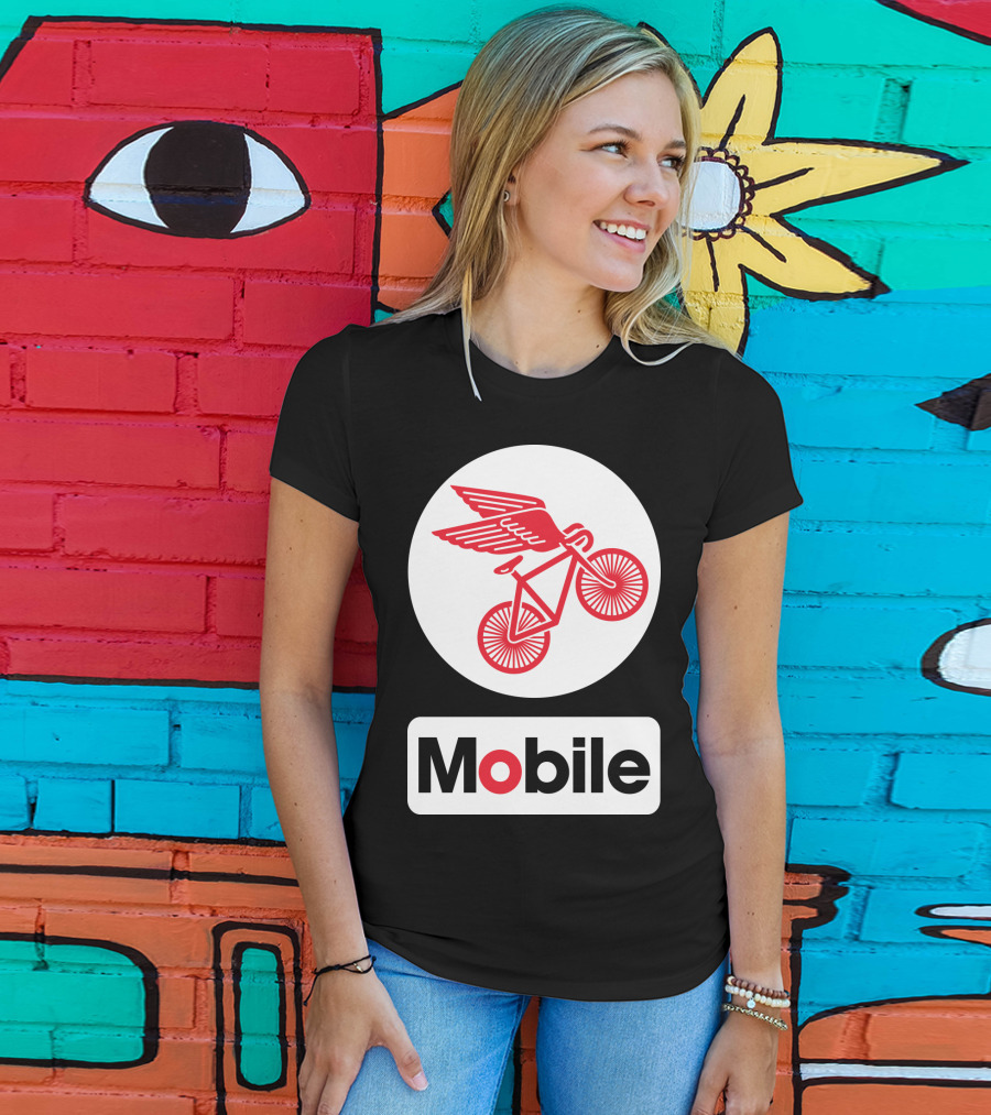 Mobile Pegasus Bicycle Wings T-Shirt