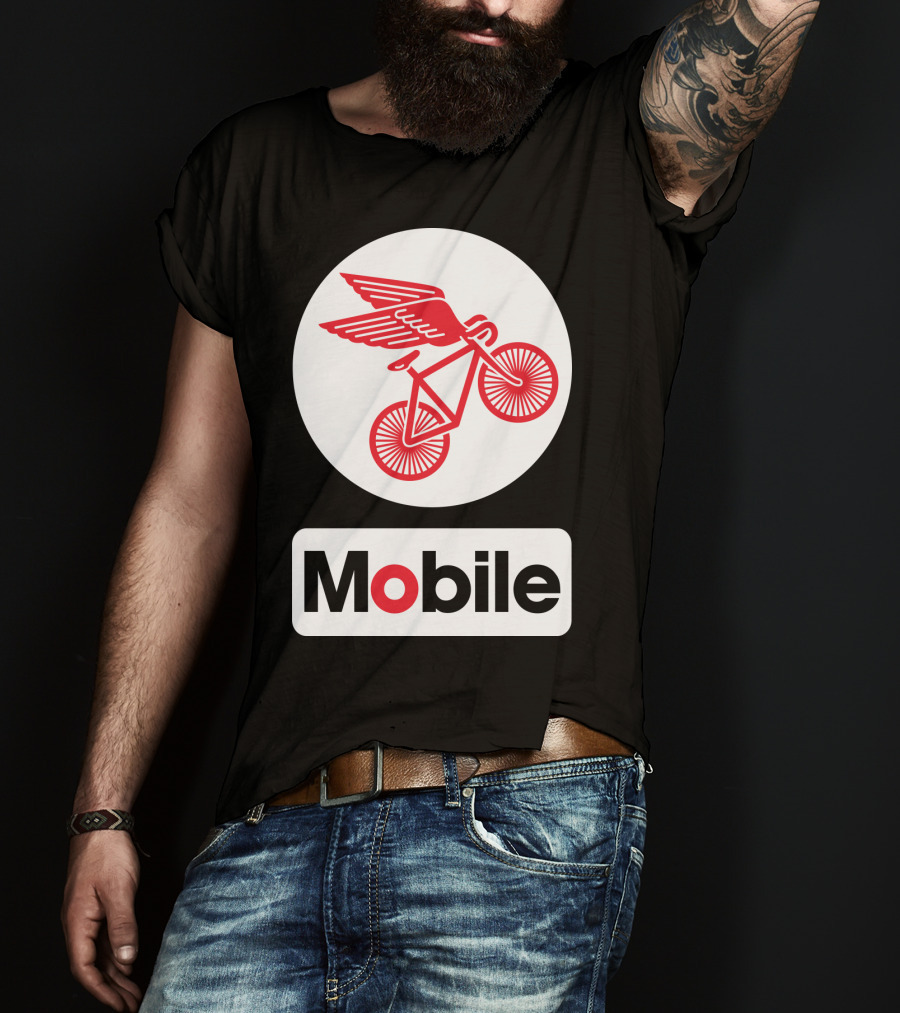 Mobile Pegasus Bicycle Wings T-Shirt