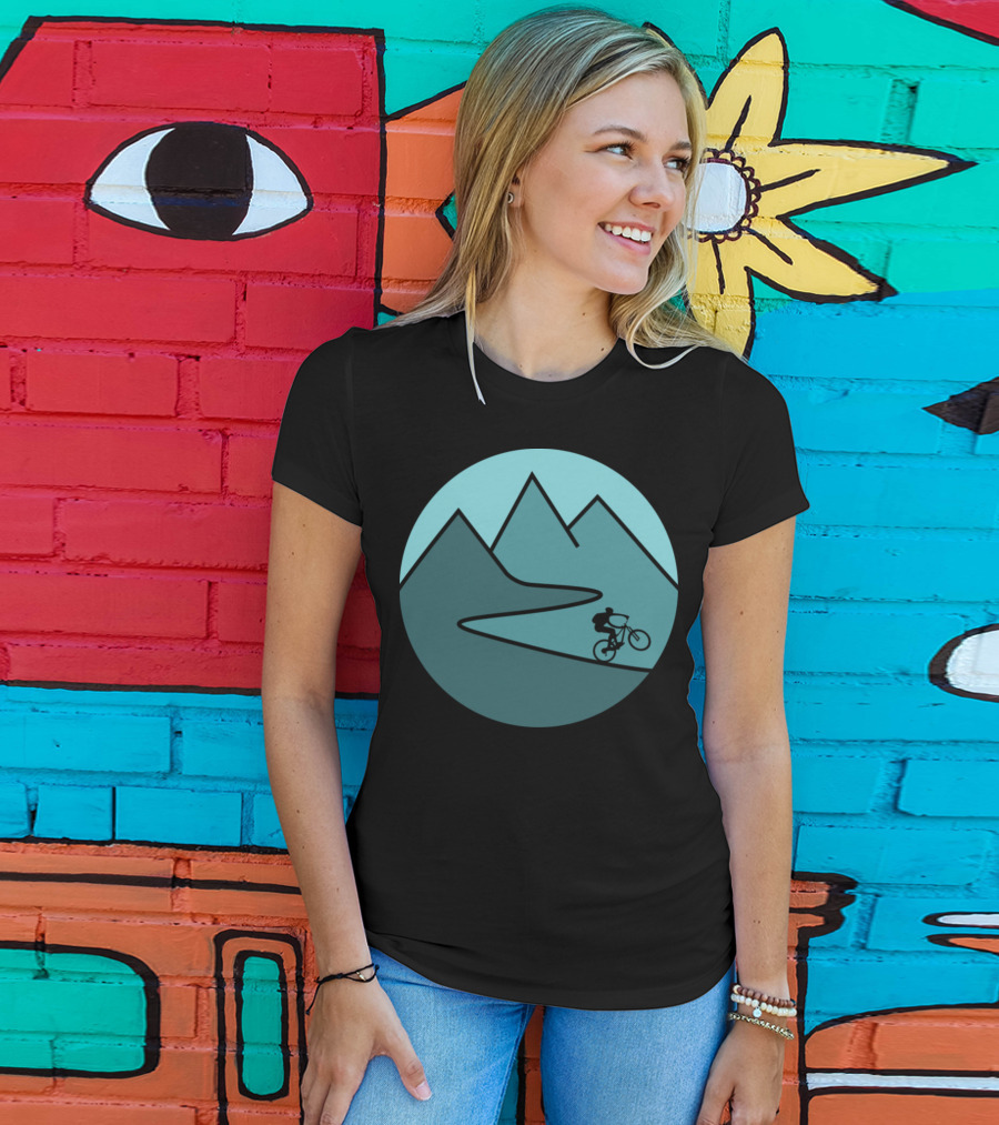 Mountain Bike Adventure Through Majestic Mountains T-Shirt