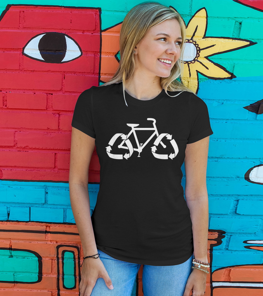ReCycle Bicycle With Recycling Arrows Wheels T-Shirt