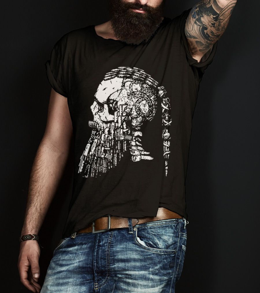 RAGNAR HEAD CAMOUFLAGE Viking Warrior Skull Art Cycling T-Shirt