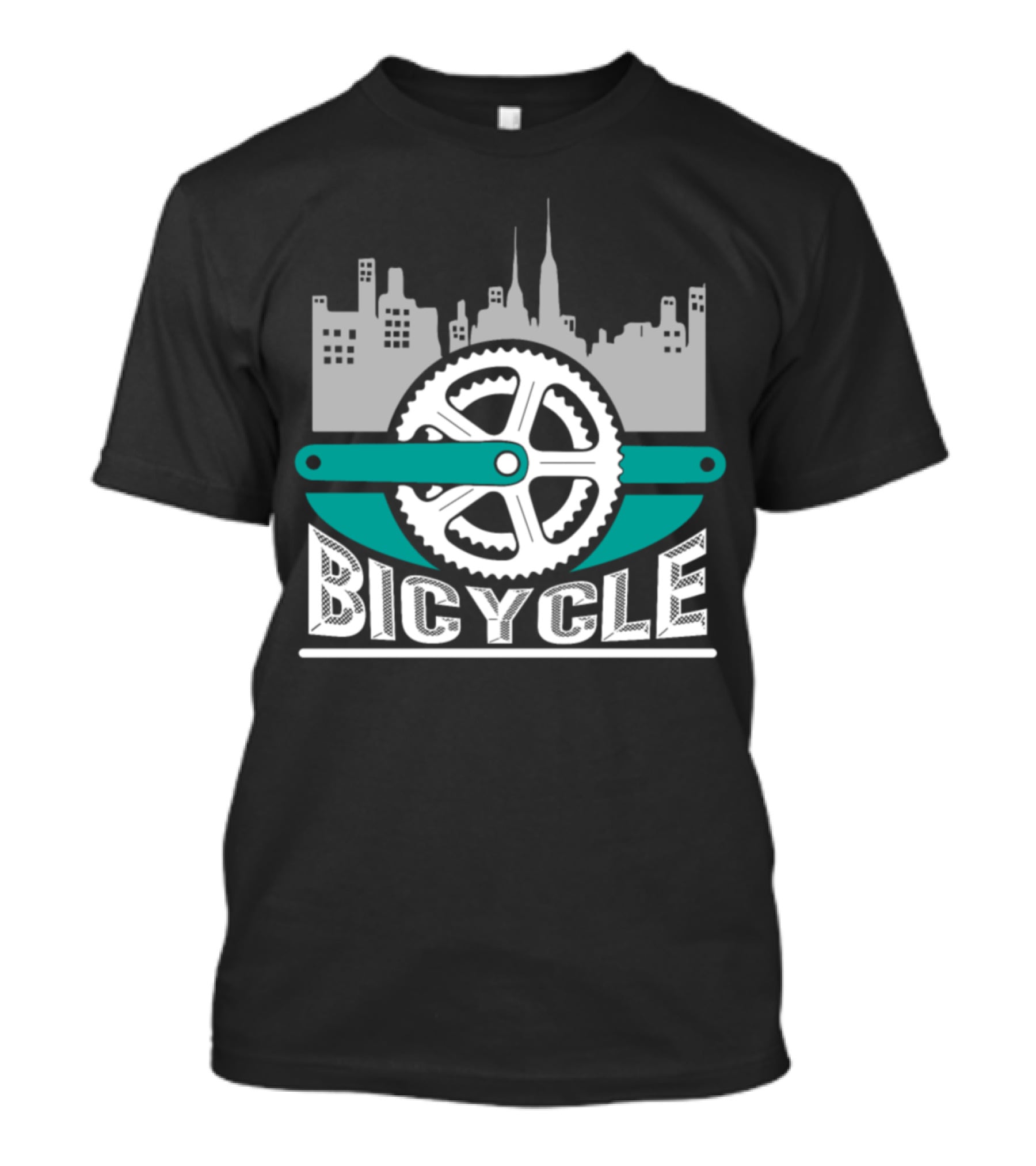 Skyline City Bicycle Chain Bike Idea T-Shirt
