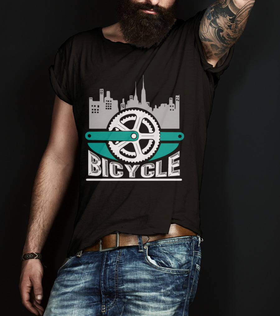 Skyline City Bicycle Chain Bike Idea T-Shirt