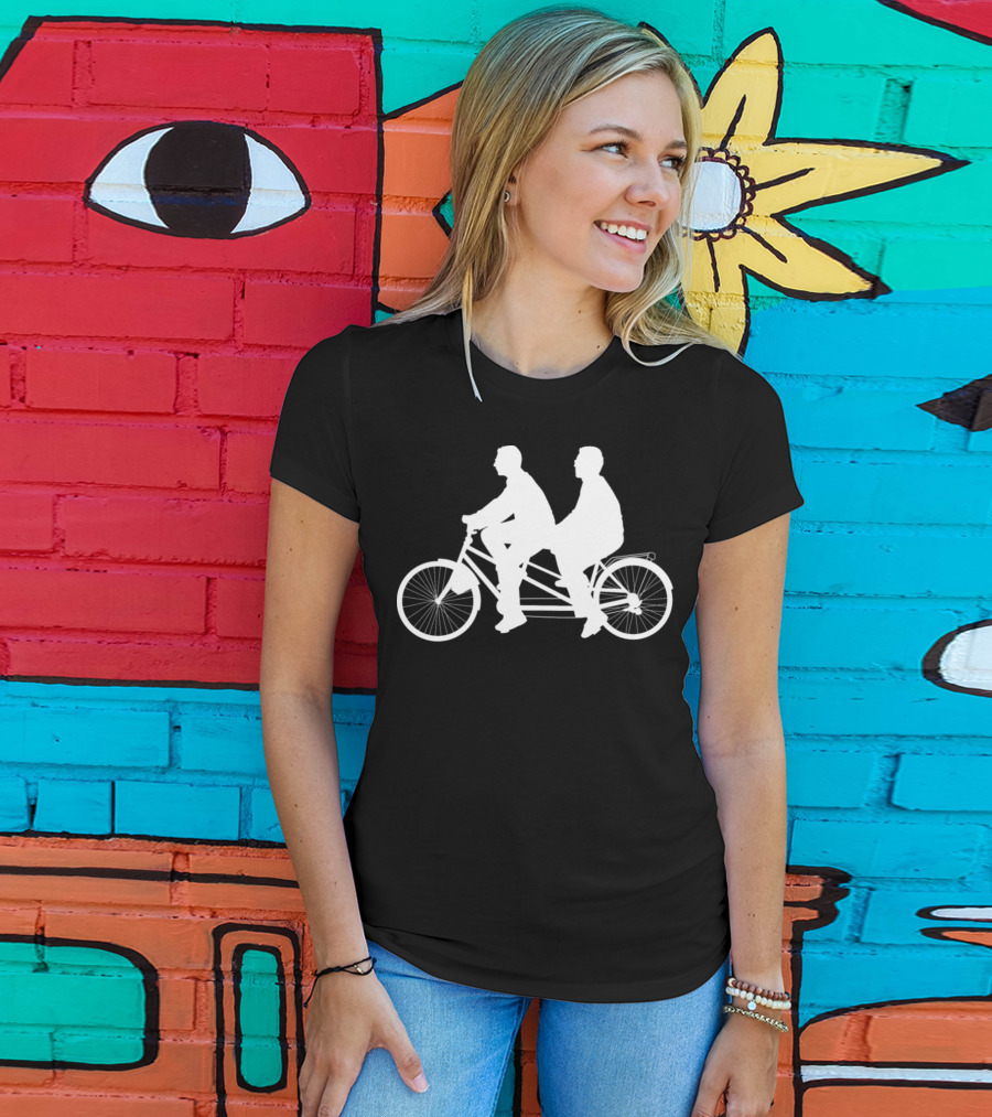 Tandem Bicycle Bike Cyclist Riding Together T-Shirt
