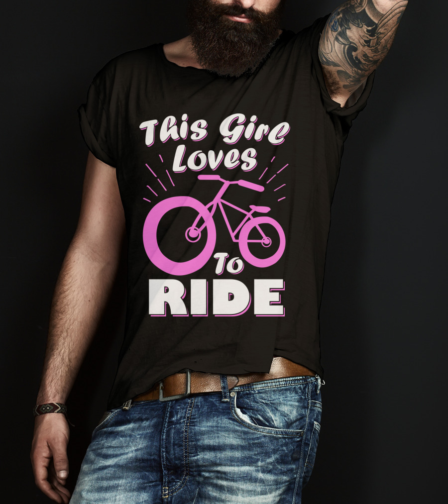 This Girl Loves To Ride Pink Bicycle Enthusiast T-Shirt