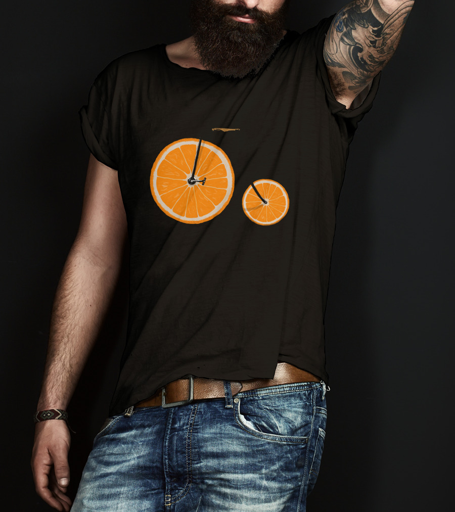 Orange Slice Bicycle Vitamin Concept T-Shirt