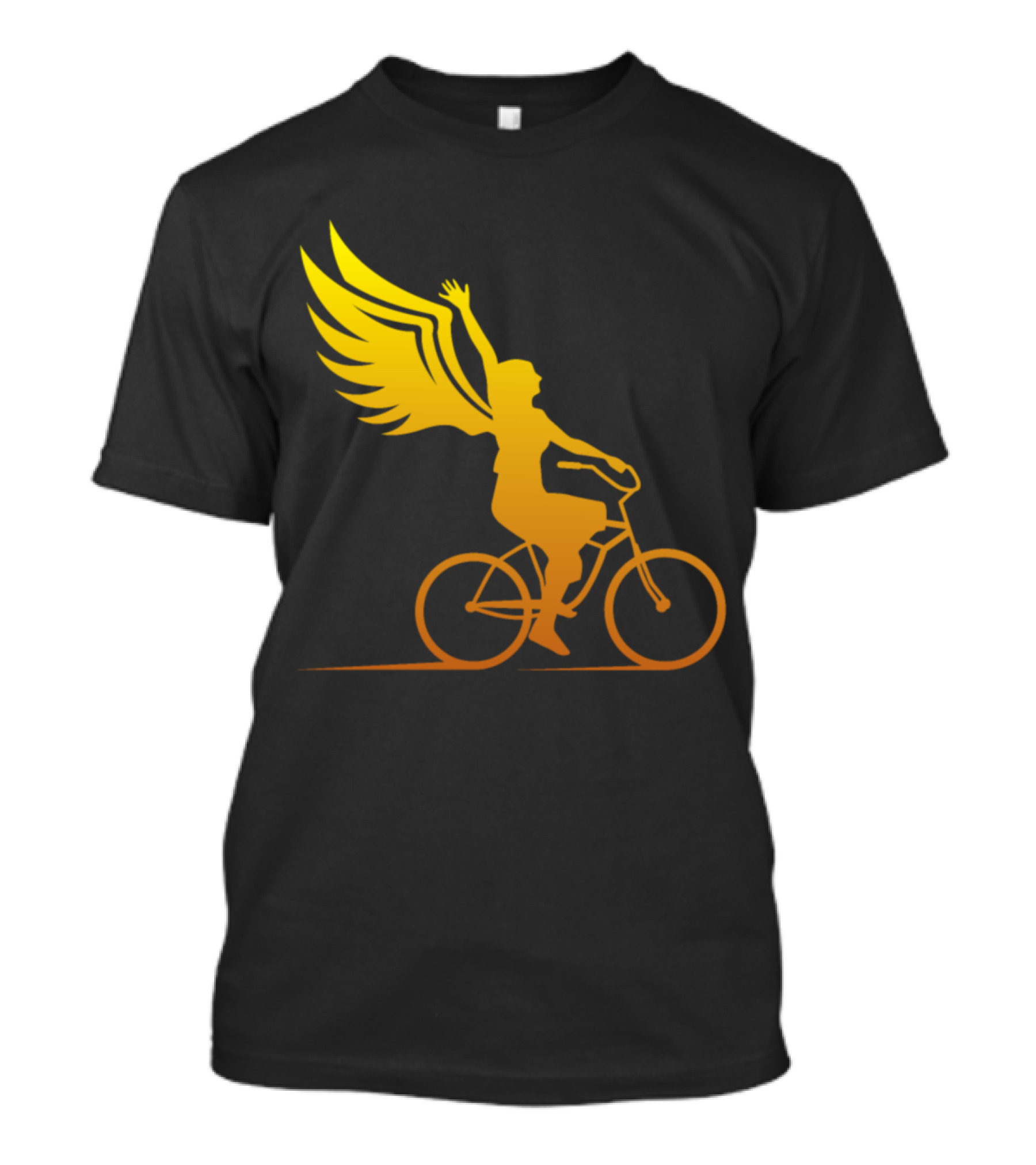 Women Riding Bike With Angel Wings T-Shirt