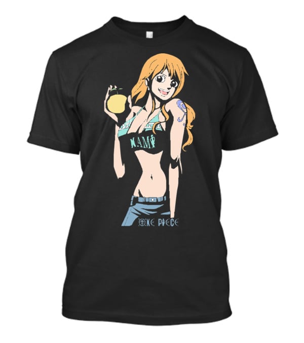 One Piece Nami Holding Fruit Anime Character T-Shirt