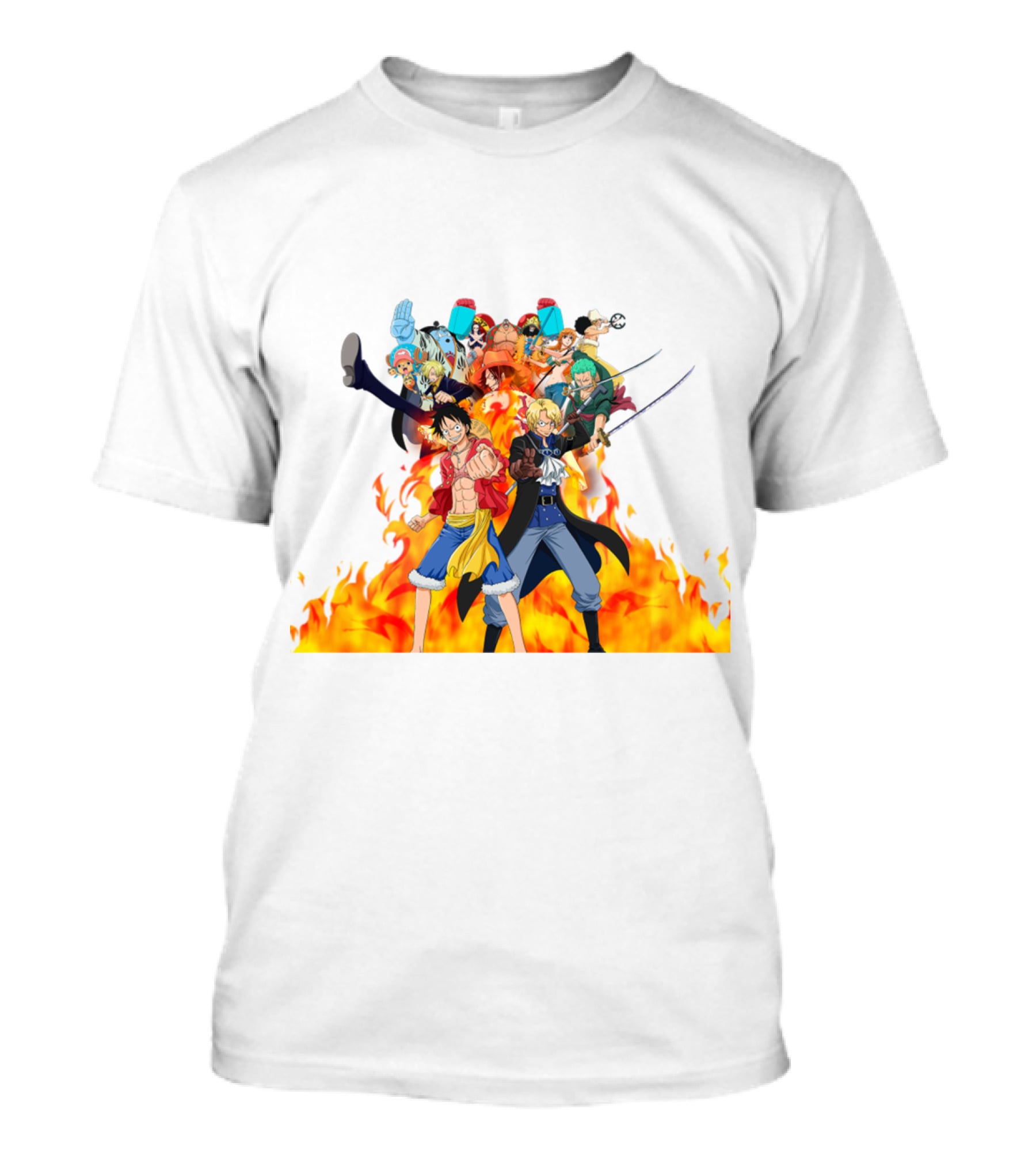 One Piece Pirate Crew In Flames T-Shirt