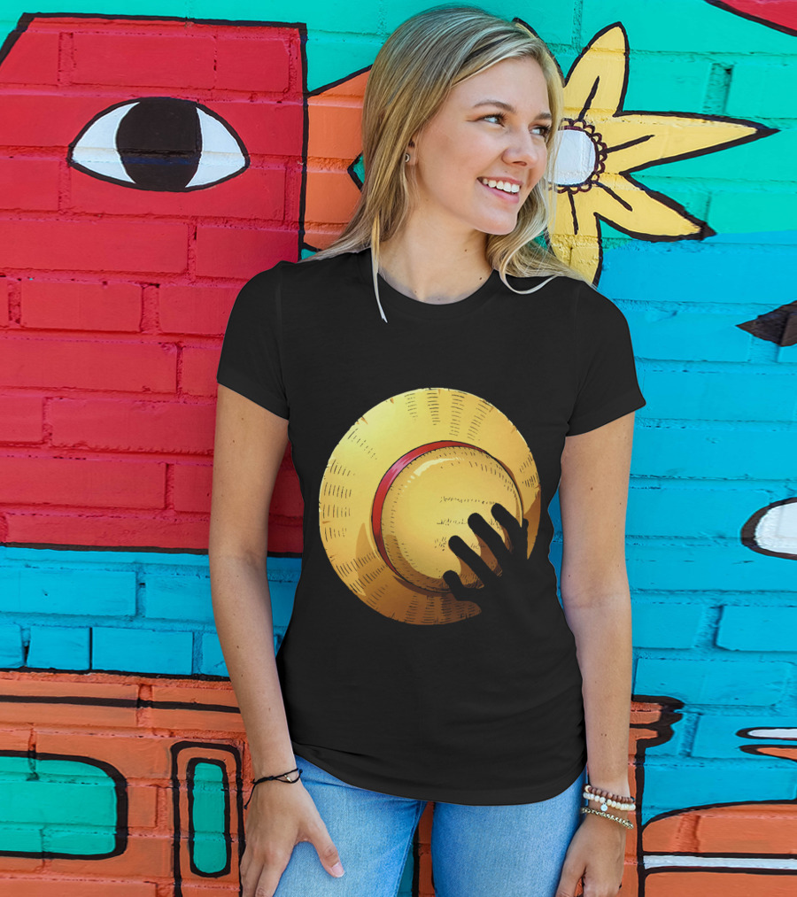 KEEP THE HAT Straw Hat Hand T-Shirt