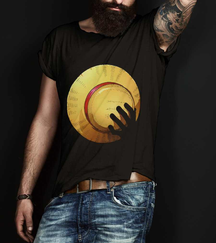 KEEP THE HAT Straw Hat Hand T-Shirt