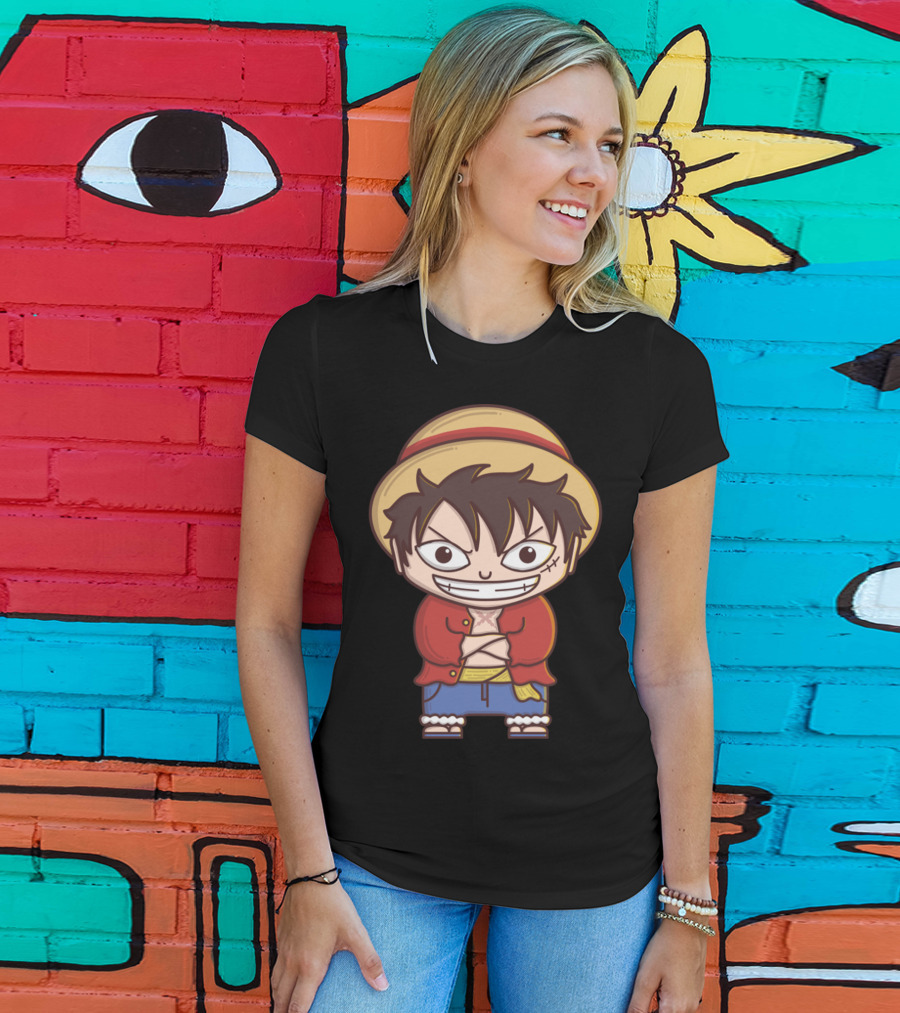 Luffy Si Topi Jerami Straw Hat Pirate Anime Character T-Shirt