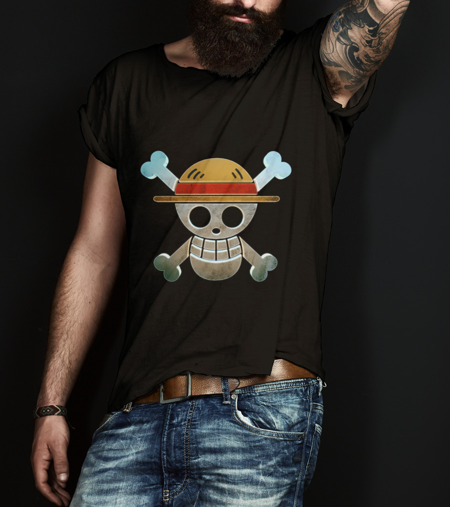 Mokey D Luffy Jolly Roger Straw Hat Pirate T-Shirt
