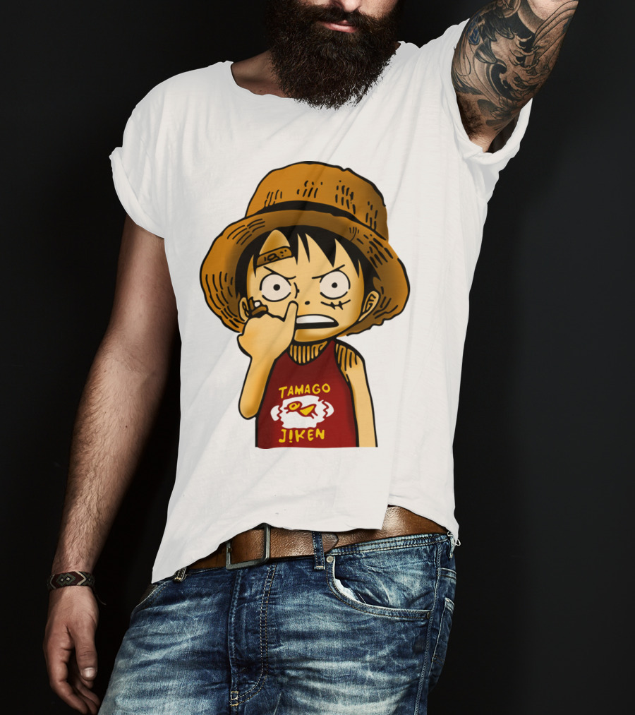 Luffy Childhood Tamago Jiken Iconic Straw Hat Young Luffy T-Shirt