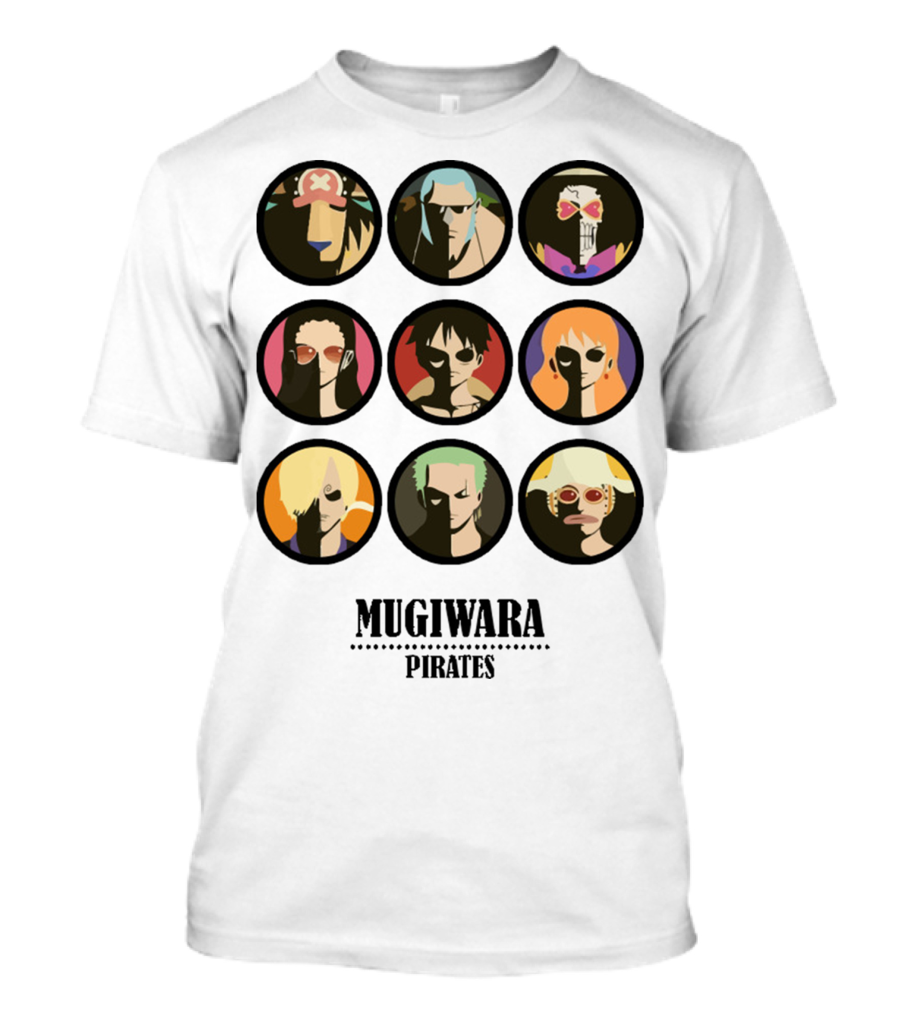 Mugiwara Pirates One Piece Characters Circles T-Shirt