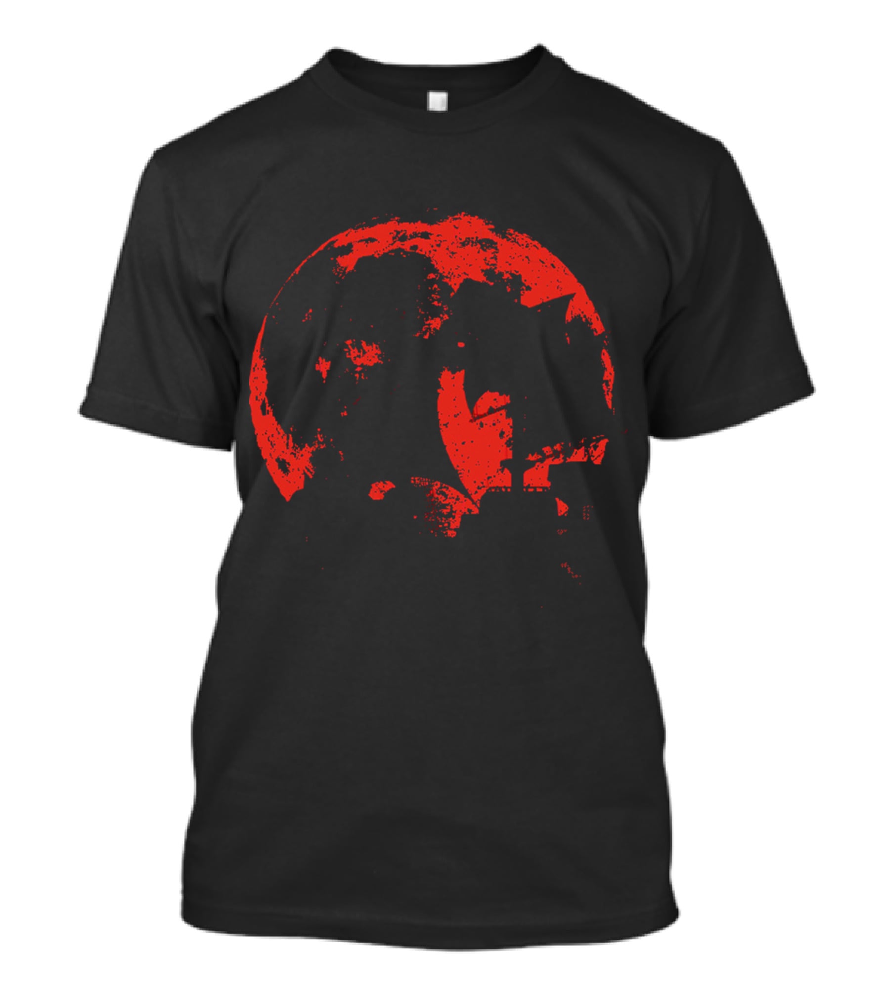 Thousand Sunny Pirate Ship Silhouette On Red Moon Background T-Shirt
