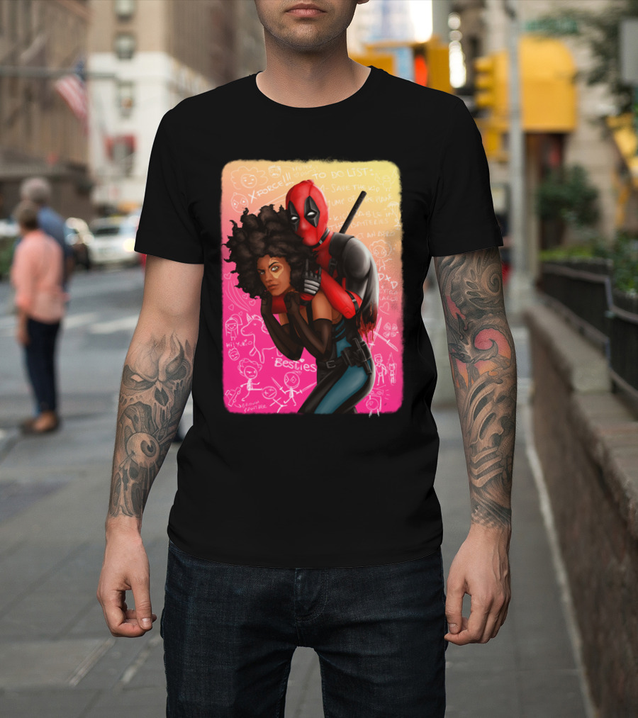 Deadpool and Domino Besties X-Force To Do List T-Shirt