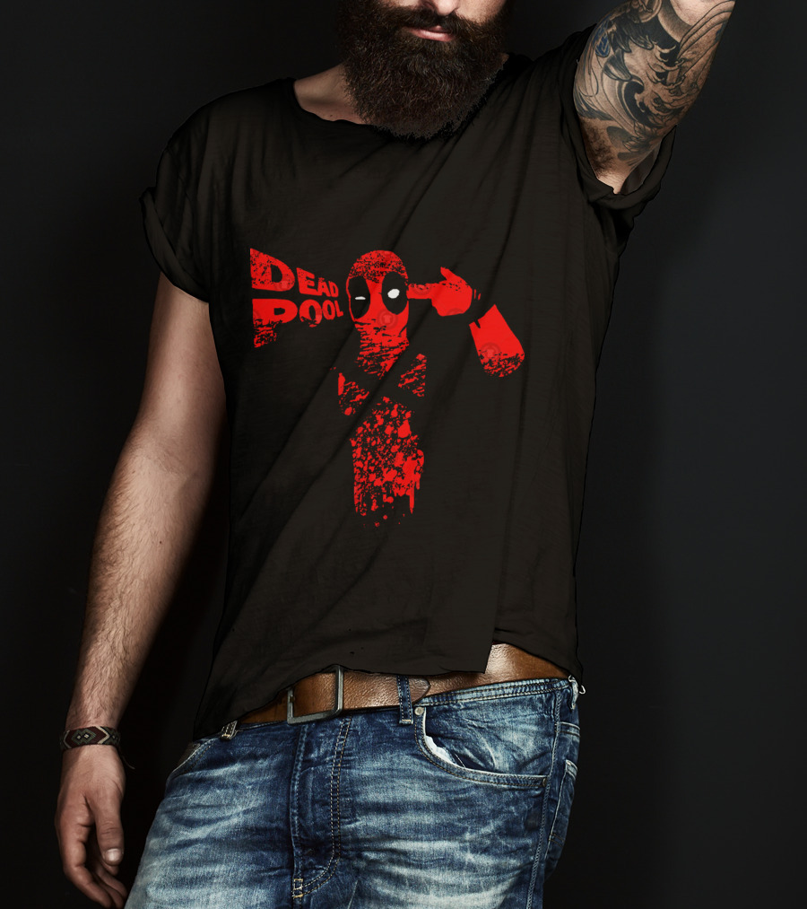 Deadpool Mind Blowing Red Splatter Visual T-Shirt