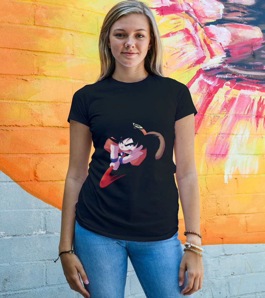 Aerial Attack Goku Dragon Ball Kid Flying Nimbus Power T-Shirt