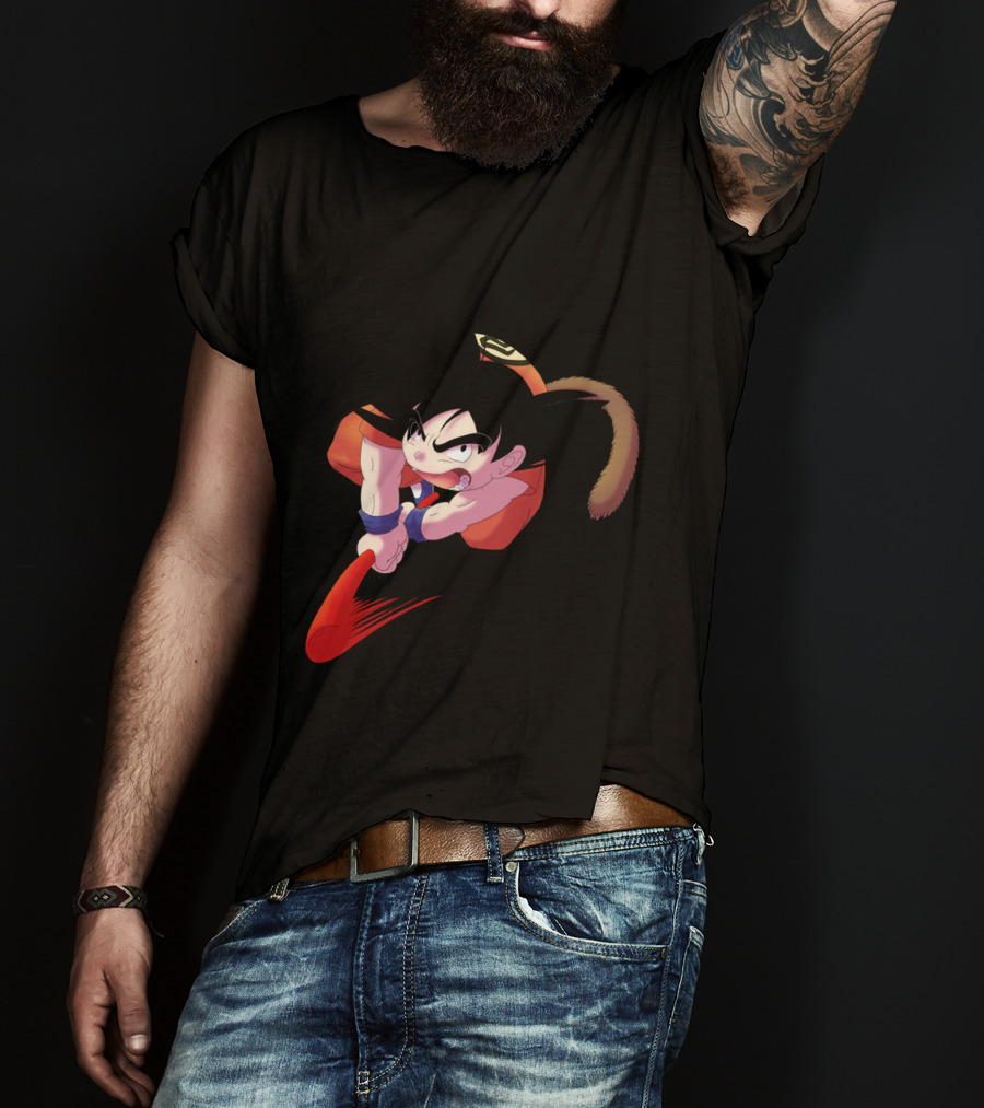 Aerial Attack Goku Dragon Ball Kid Flying Nimbus Power T-Shirt