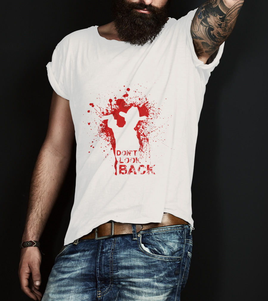 Don't Look Back Cowboy Silhouette With Red Splatter T-Shirt