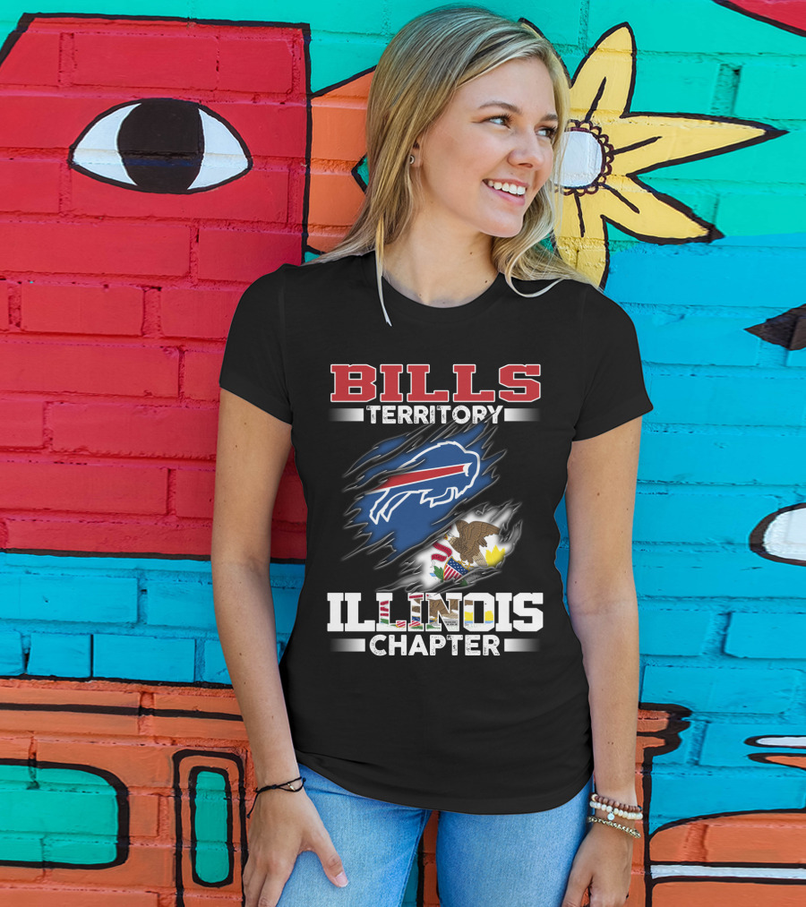 BILLS Territory Illinois Chapter Buffalo Bills Logo And Illinois State Seal T-Shirt