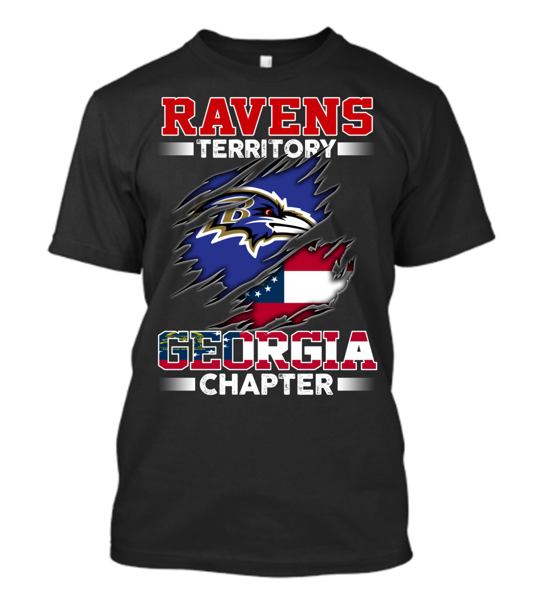Ravens Territory Georgia Chapter Flag T-Shirt