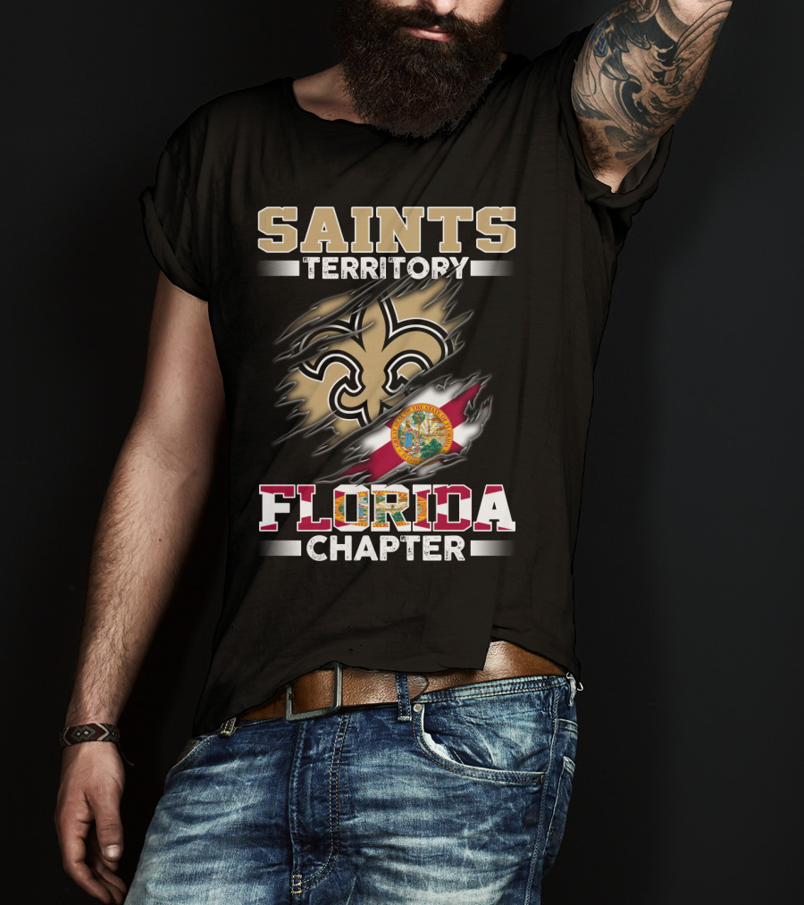 Saints Territory Florida Chapter State Seal And Symbols Torn T-Shirt