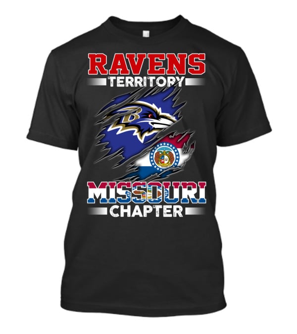 Ravens Territory Missouri Chapter State Flag And Team T-Shirt