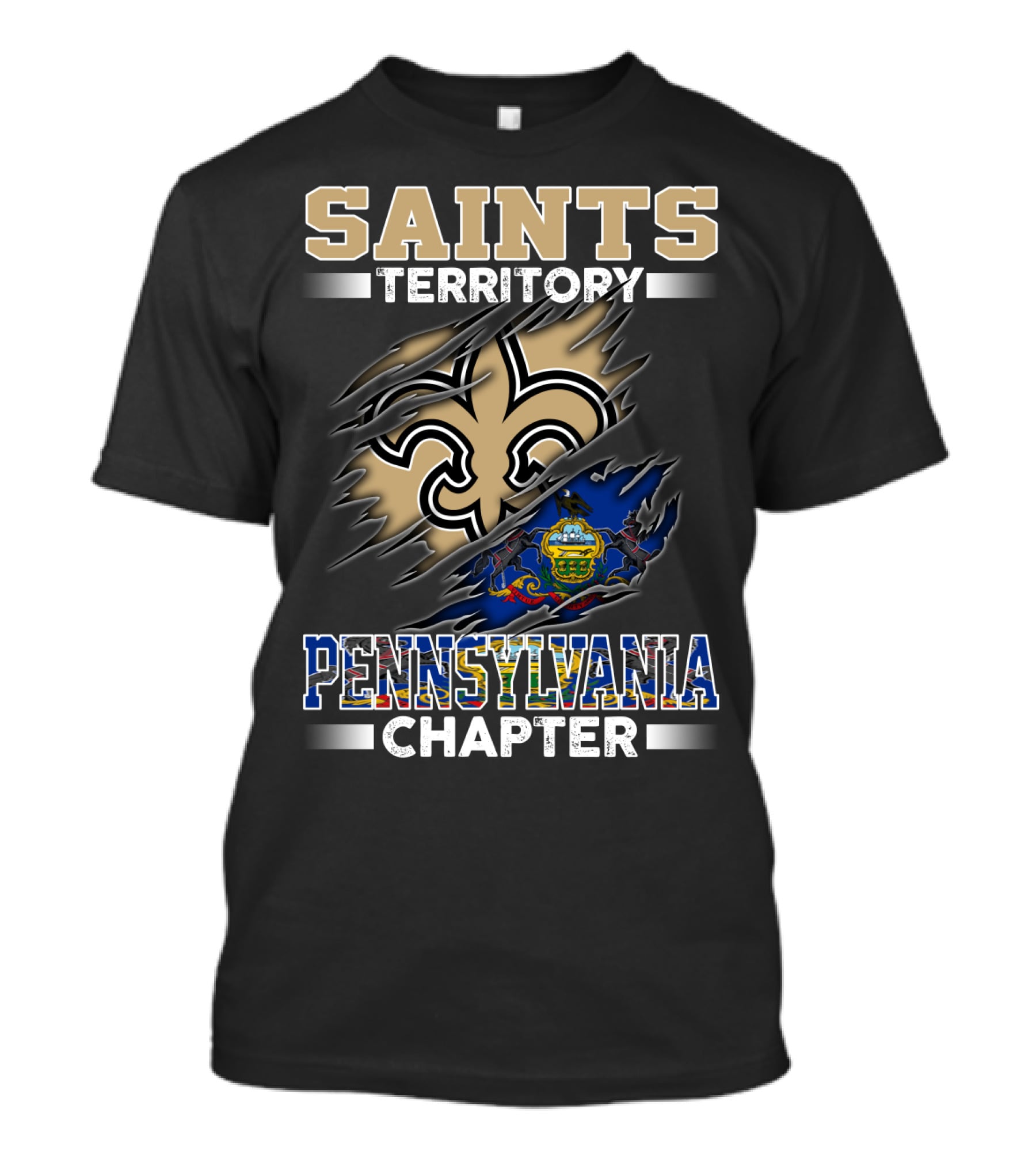 SAINTS Territory Pennsylvania Chapter Fleur-de-lis And State Seal T-Shirt