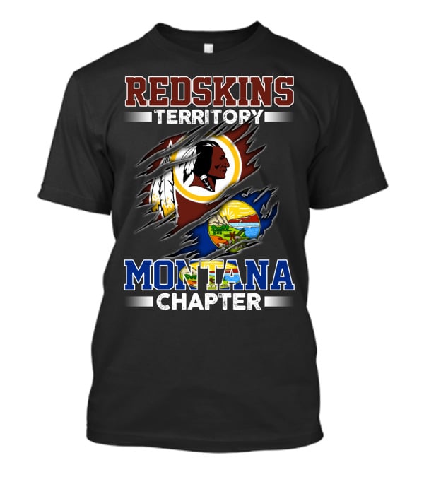Montana Redskins Territory Chapter Logo And Emblem Rip T-Shirt