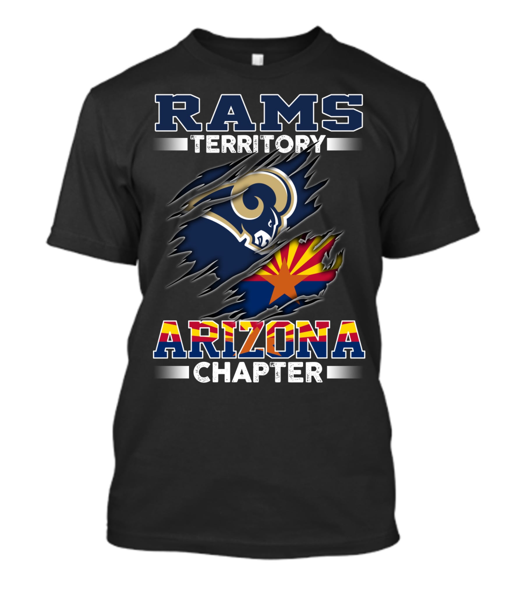 Rams Territory Arizona Chapter With Rams Logo And Arizona Flag T-Shirt