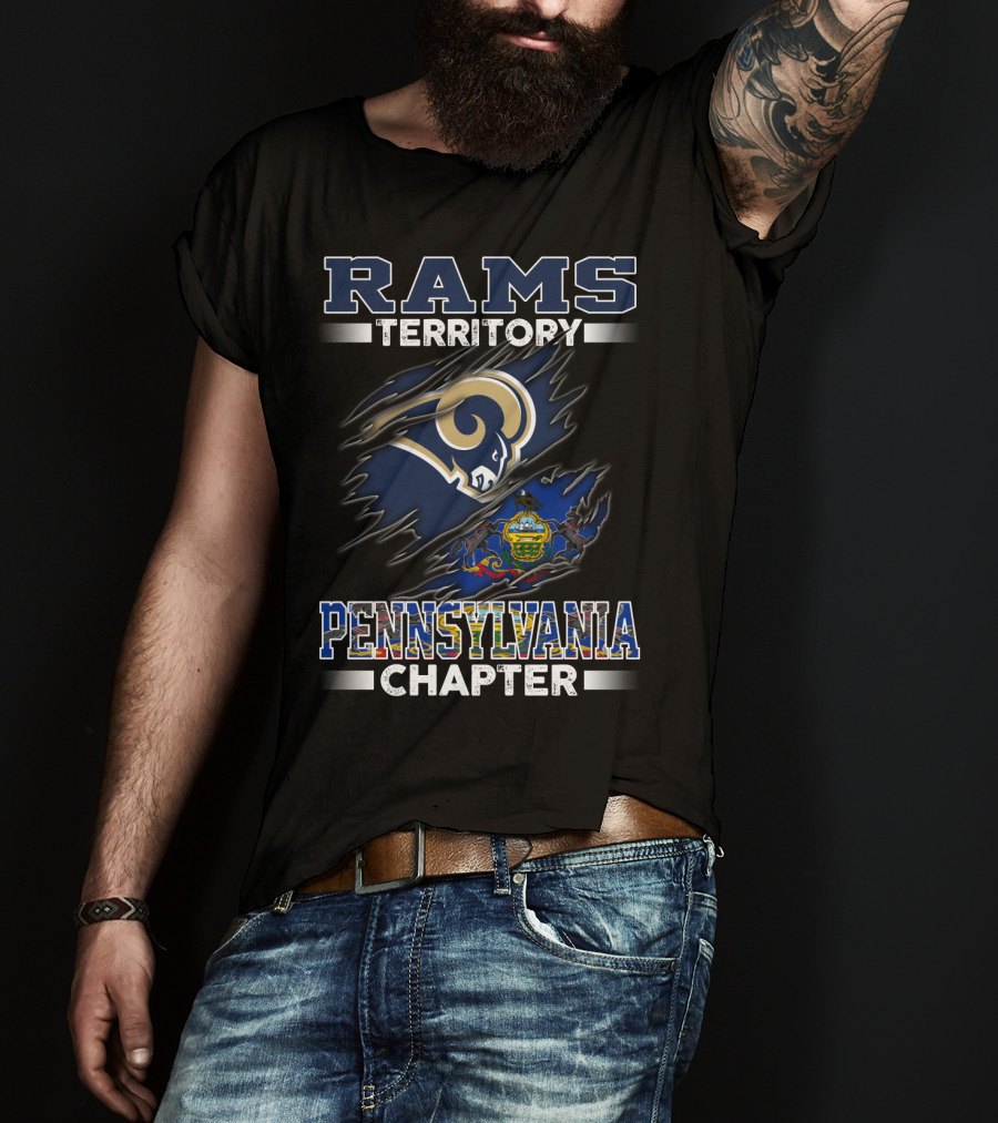 Rams Territory Pennsylvania Chapter With State Flag And Team T-Shirt