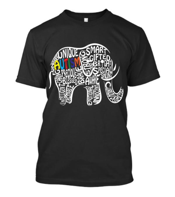 Autism Unique Smart Fun Caring Precious Brave Aware Curious T-Shirt