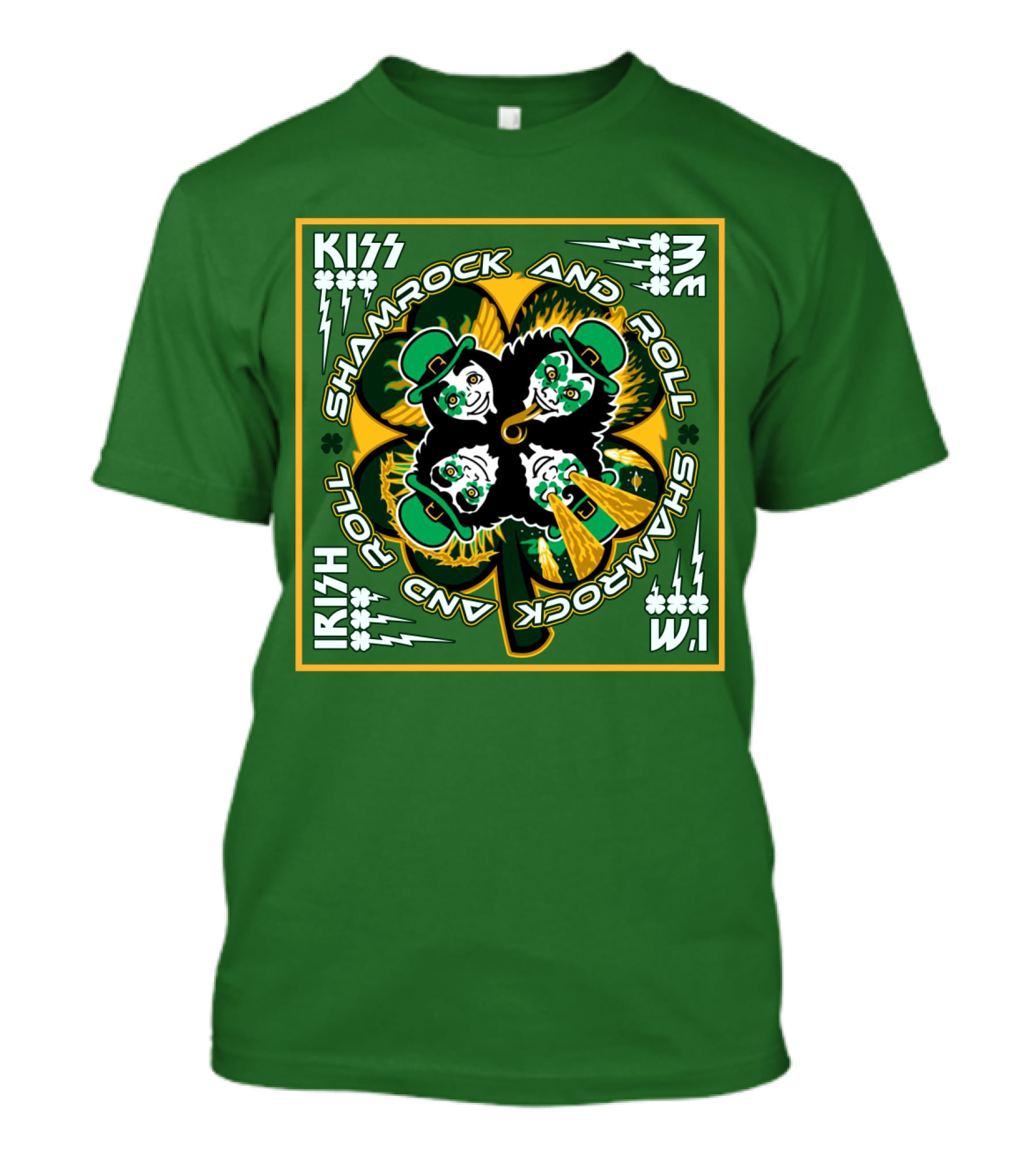 Kiss Irish Shamrock And Roll T-Shirt