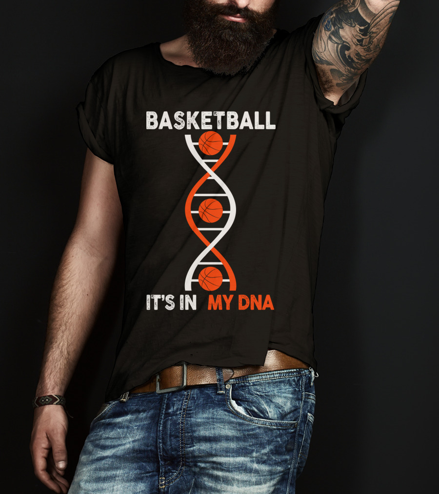Basketball It's In My DNA Basketball DNA Helix With Basketballs T-Shirt