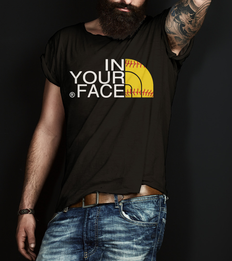 IN YOUR FACE Baseball Stitch T-Shirt