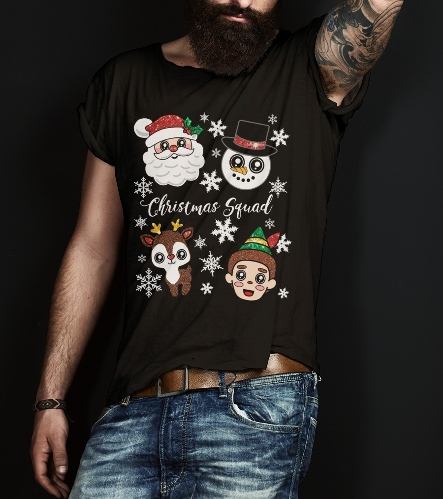 Christmas Squad Santa Snowman Reindeer Elf T-Shirt