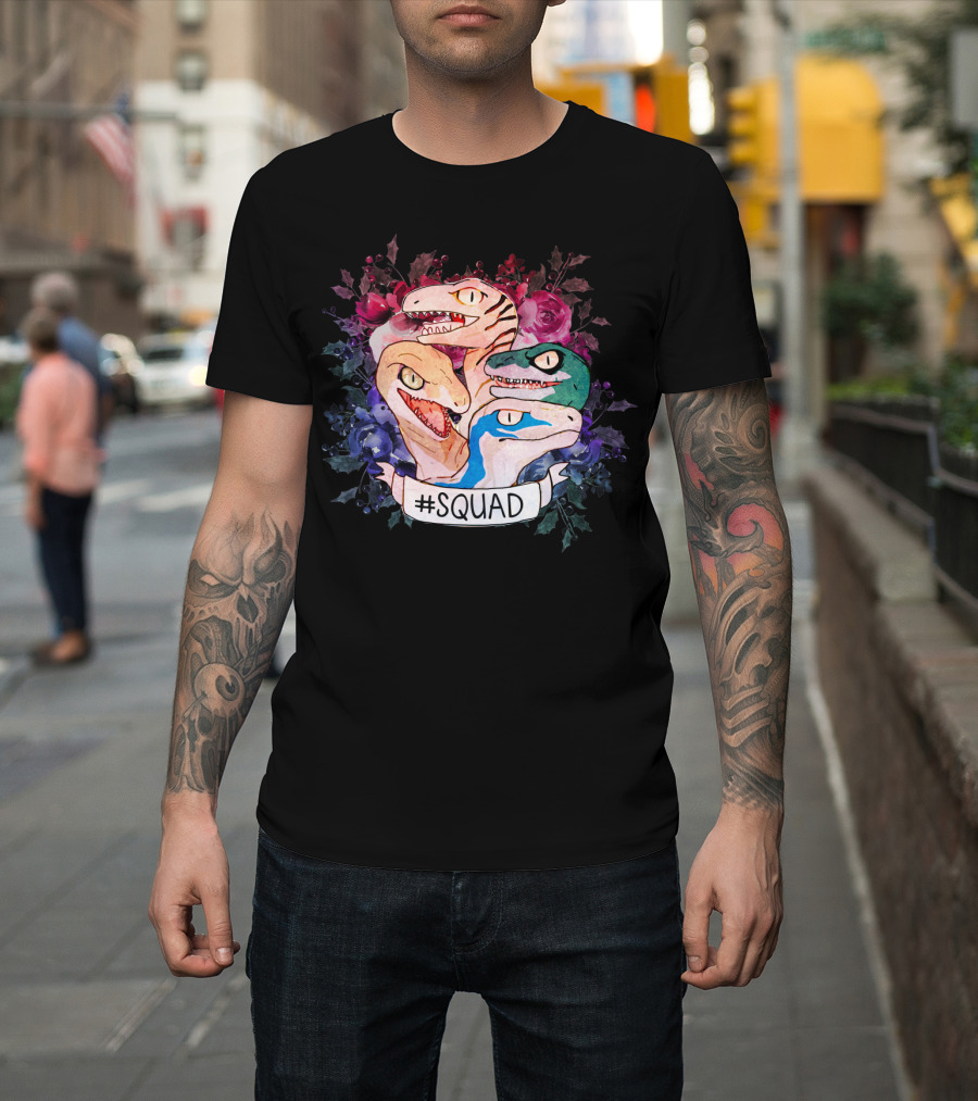 Squad Dinosaur Floral Raptors T-Shirt