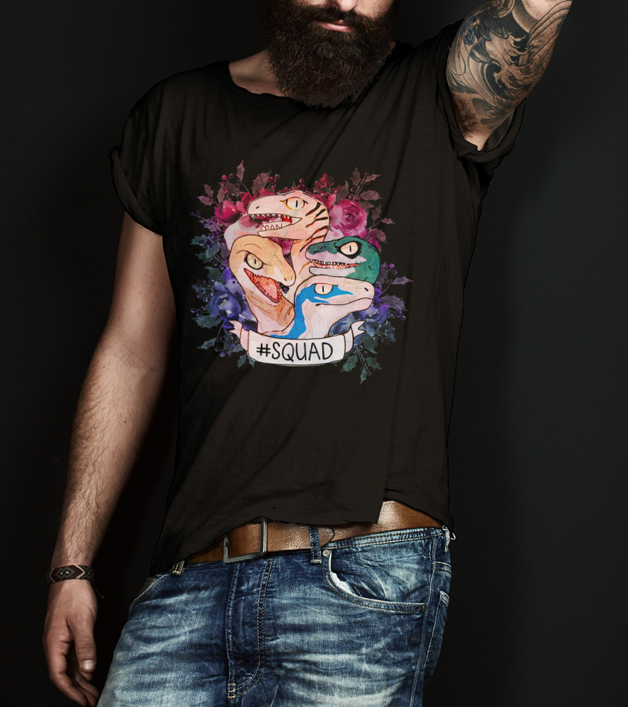 Squad Dinosaur Floral Raptors T-Shirt
