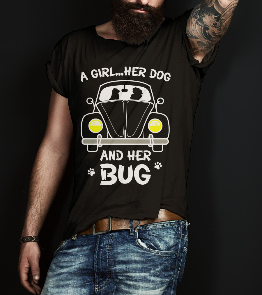 A Girl Her Dog And Her Bug T-Shirt