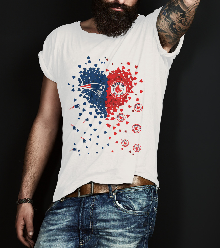 Boston Red Sox Patriot Heart T-Shirt