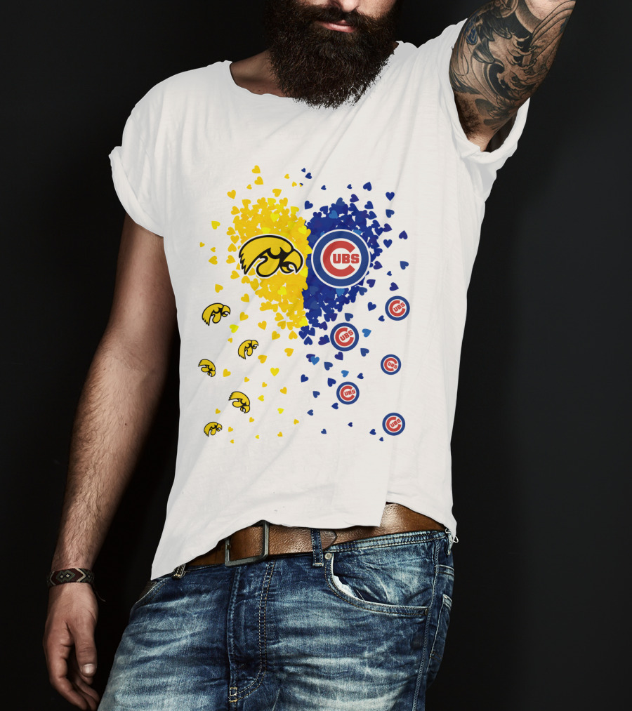 Heart Cubs Hawkeyes Chicago Iowa Love T-Shirt